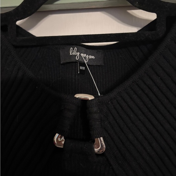 3 for $25! Lily White Black Ribbed Tank Top - Picture 2 of 4